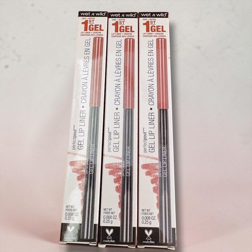 Wet n Wild Perfect Pout Gel Lip Liner 651B Bare To Comment Lot of 3 Nude Pink